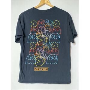 Pac-Man Neon Graphic Print By C-Life Group Black T-shirt Men’s Large 42”